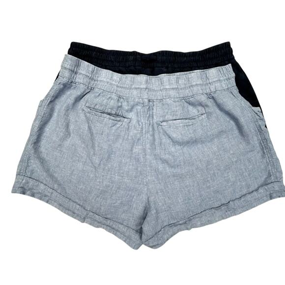 2 Pair Athleta 4" Shorts Womens 20 Cabo Linen Blue & Camo Farallon Short Black - Picture 9 of 16